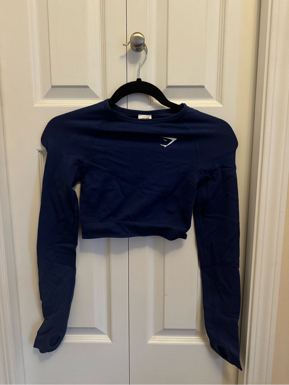 Gymshark Navy Blue Long Sleeve Performance Crop